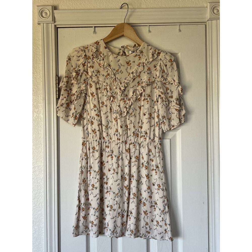 Reformation Malachi Beautiful Floral Mini Dress in Julius Cream Size 4 Small - Picture 4 of 10
